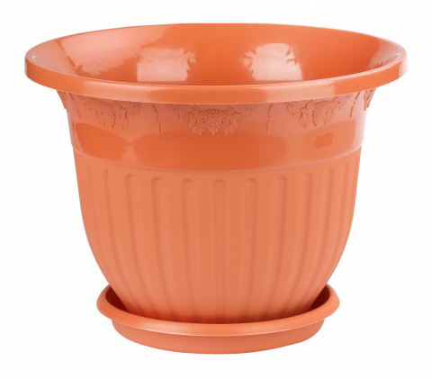 Горшок Лозанна 7л 292х292х220мм коричневый с поддоном (уп.20)#