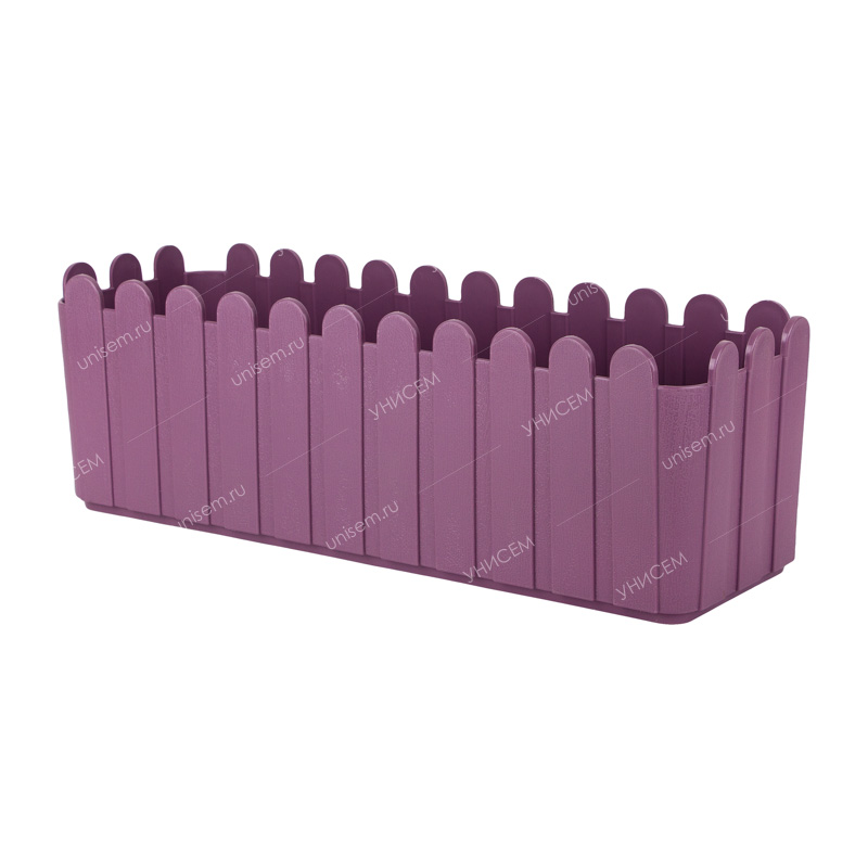 Балконный ящик Заборчик  5,5л 49*16,5 фиолетовый со вставкой (уп.4)