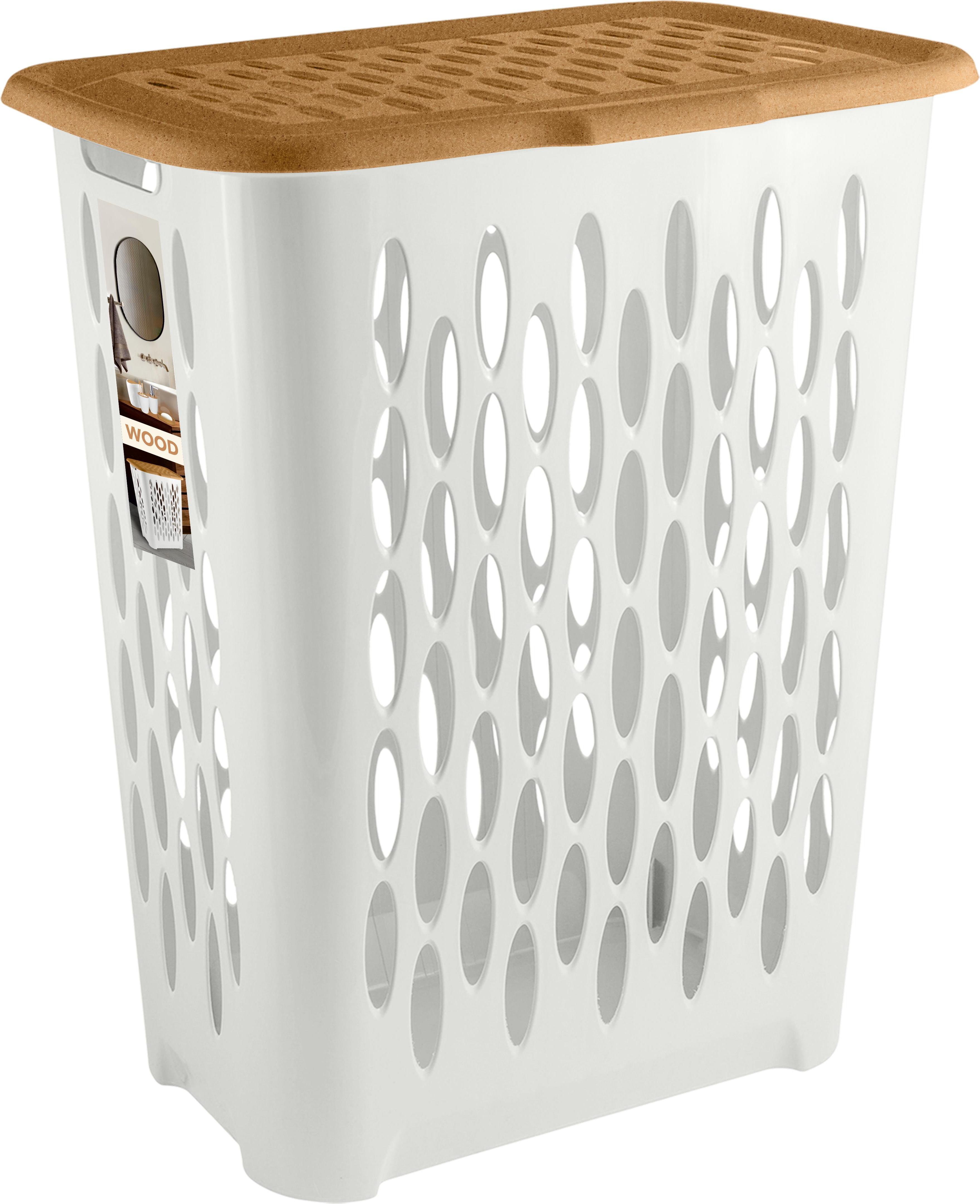 Корзина для белья 37л Wood 42,2х29х51,5см с откидной крышкой (уп.4)