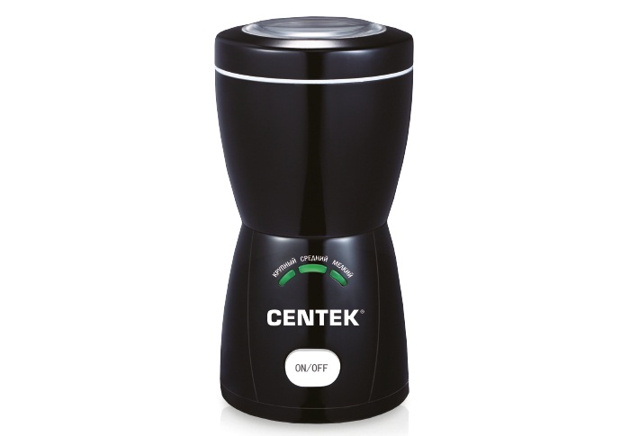Кофемолка Centek (черный) 200Вт, 70г, АВТОпомол (3 уровня), 3 LED индикатора