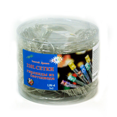 Гирлянда сетка LED (320л) LW4 Синий проз.провод (60 шт)