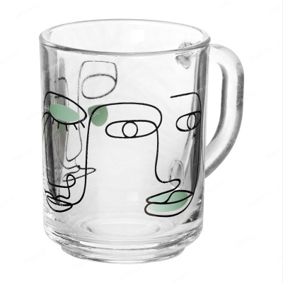 Кружка 250мл Фейсес зеленая без/упак (уп.12)