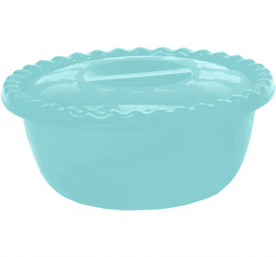 Миска круглая с крышкой 5л аквамарин (уп.20)