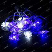 Гирлянда LED (18л)  сердечки  2-х цв.лампочка (60 шт)