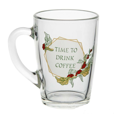 Кружка 300мл Кофе тайм, стекло, без упаковки