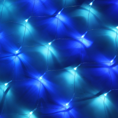 Гирлянда LED144 светодиодная сетка  1,6х1,6м, хвост русалки, аква/голуб.