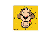 Часы настенные Centek <Dog> (щенок) 25х25см, квадрат, шаговый ход, кварцевый механизм