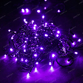 Гирлянда мини LH1 (100л) LED Фиолетовый, черный провод 9м (100 шт)