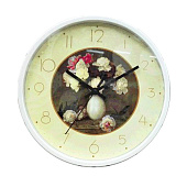 Часы настенные Букет пионов 25см диам., пластик/стекло, кварцевый механизм (40шт)