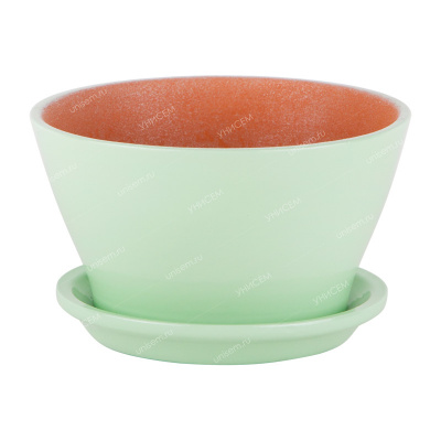 Горшок Беллита Глянец фисташковый 0,45л d12 с поддоном (уп.12)