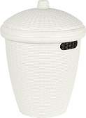 Корзина для белья 30л Keeplex Rattan 38х38х50,7см белое облако (уп.5)