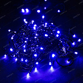 Гирлянда мини LH1 (100л) LED Синий, черный провод 9м (100 шт)