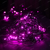 Гирлянда сетка LED (160л) Розовый, черный провод 1,5х1,5м (60 шт)