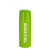 Термос Biostal 0,75л для чая с кнопкой, зеленый корпус