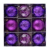 Набор шаров 6см 9шт фиолетовый (уп.96)