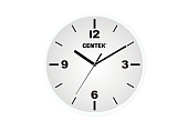Часы настенные Centek <White> (белый) 25 см диам., круг, шаговый ход, кварцевый механизм